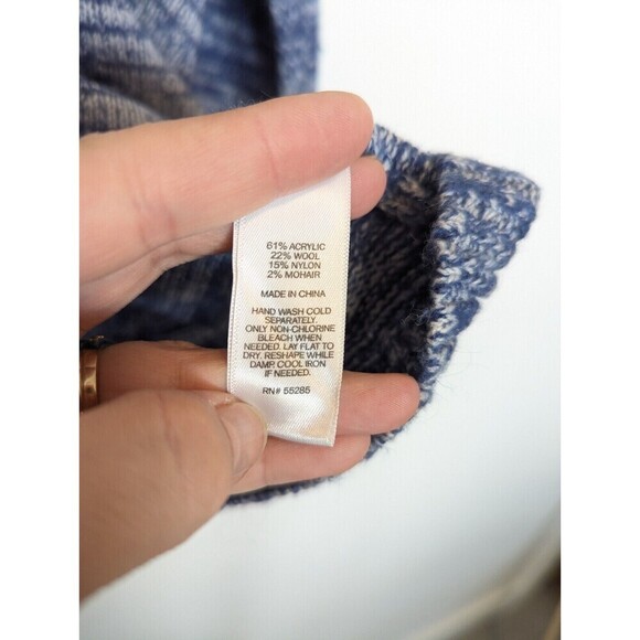 Express Sweater Womens Size M/L Blue Wool Mohair Blend Oversized Cozy Y2K 90s - Picture 8 of 10